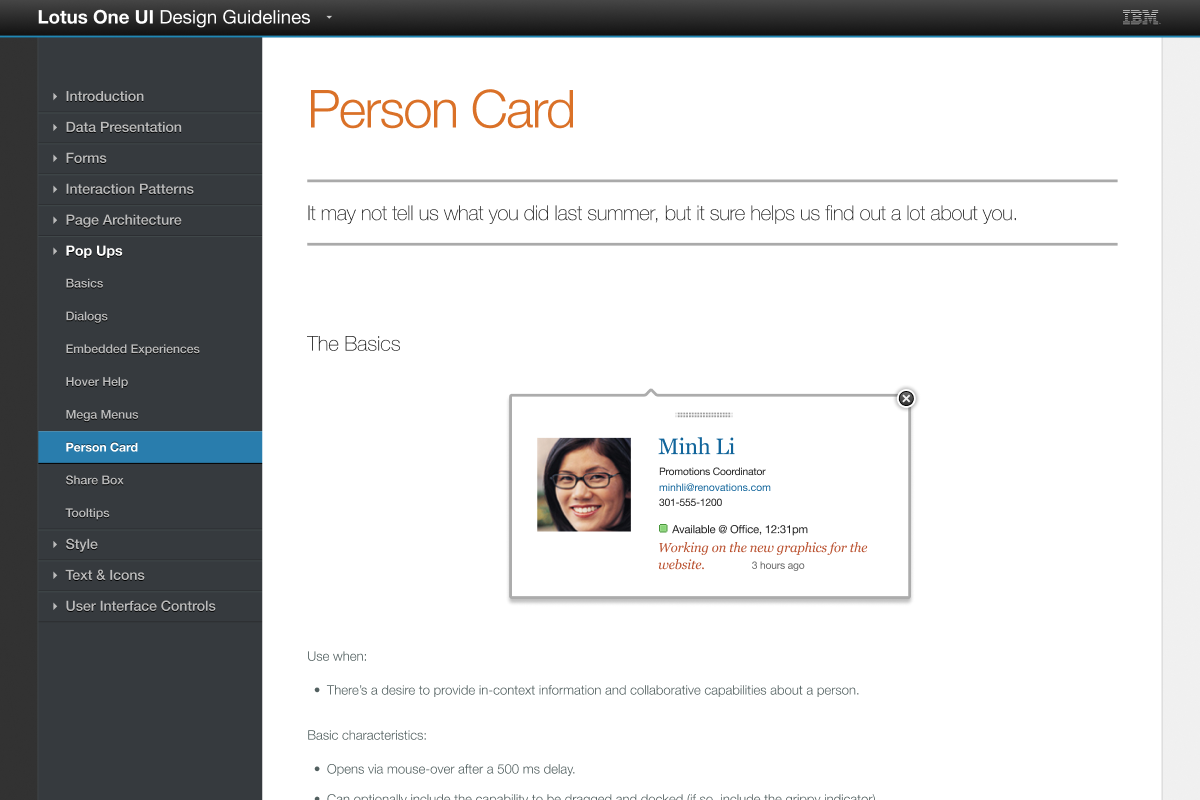 IBM Lotus One UI
